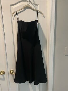 Banana Republic | Dresses | Banana Republic Strapless Dress Women Size Black Satin Velvet Trim Cocktail